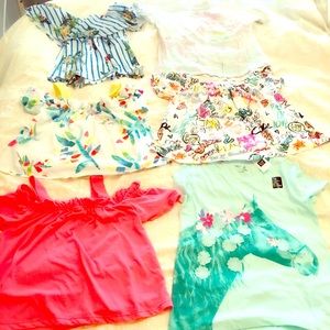 Lot of Zara girl size 8 cotton tops.
